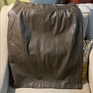 Cedars Elegant Brown/Green Leather Skirt